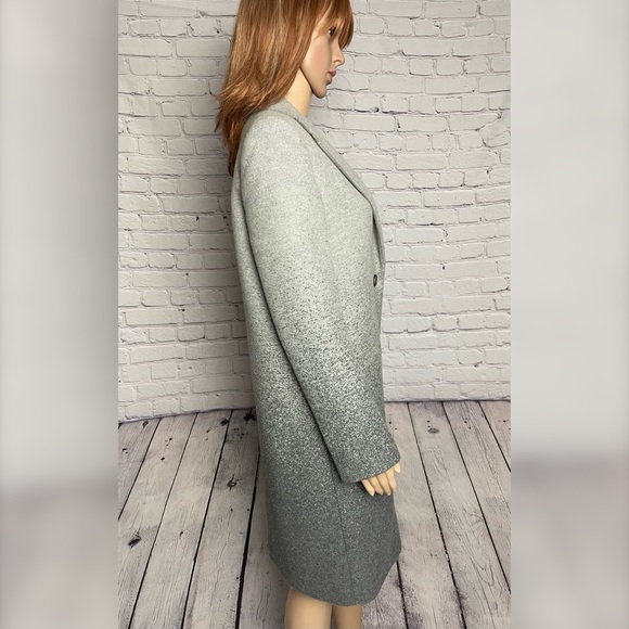 NWT New $645 Theory Mid Grey Multi Calden Wool Coat Size S - Picture 3 of 11